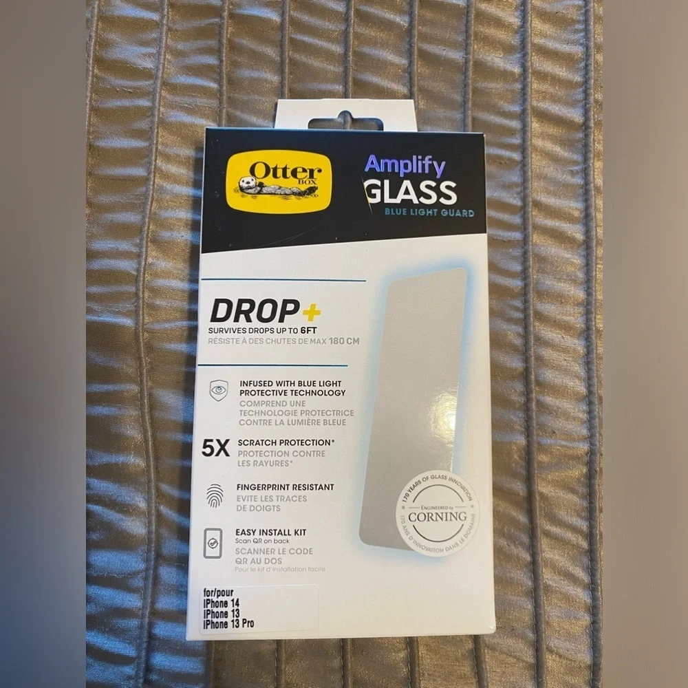 NEW-OtterBox AMPLIFYGLASS Screen Protector -iPhone 14, iPhone 13 & iPhone 13 Pro